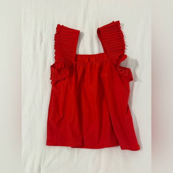 Red/Coral Ruffled Top - Picture 3 of 3